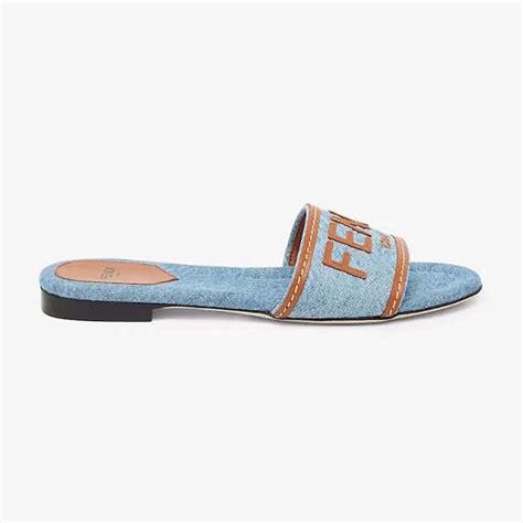 sandals fendi slides|fendi denim sandals.